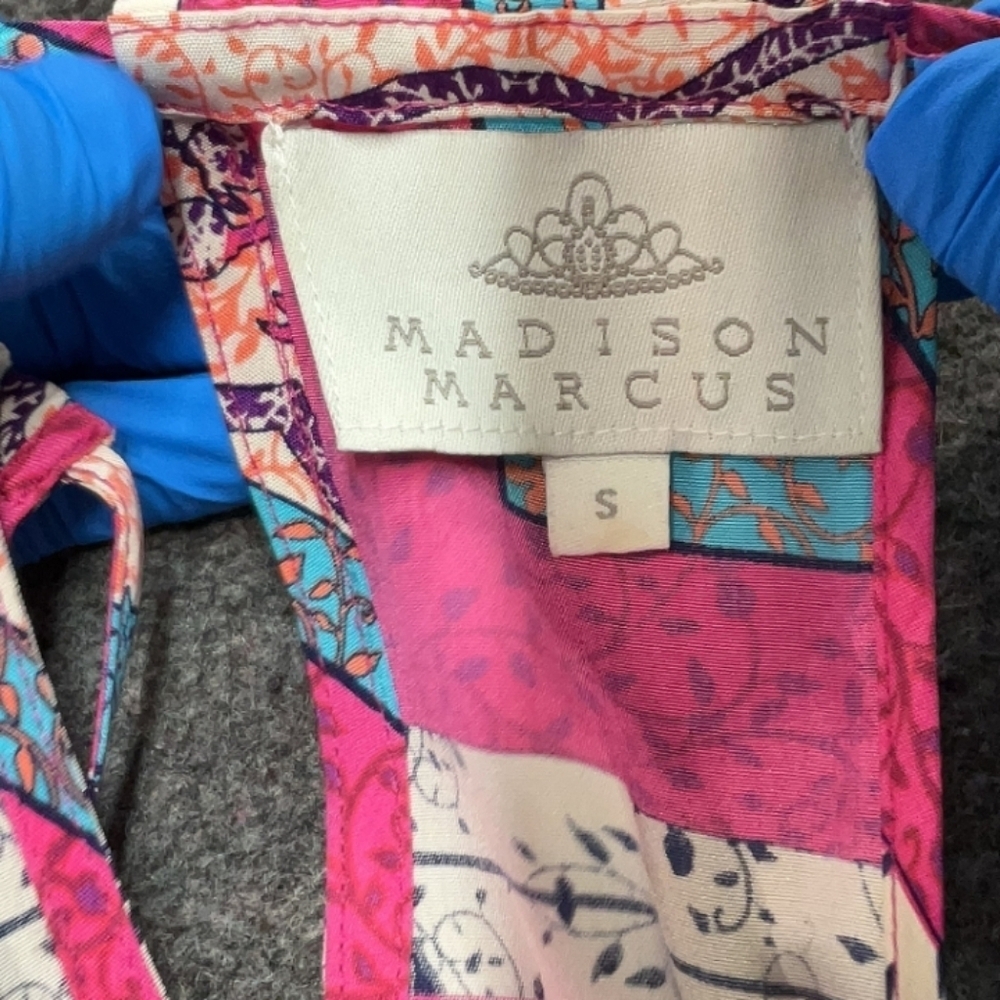 Madison Marcus Silk Halter Dress Size S Boho Paisley - Picture 3 of 13
